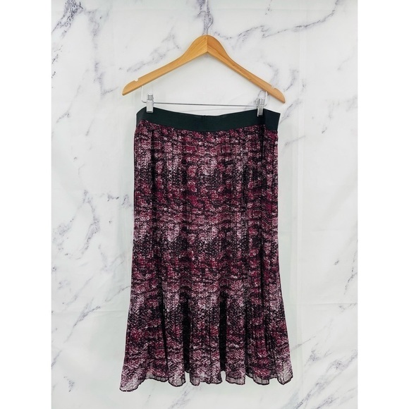 Torrid Midi Chiffon Pleated Skirt - Purple Grey Snake - Picture 6 of 7
